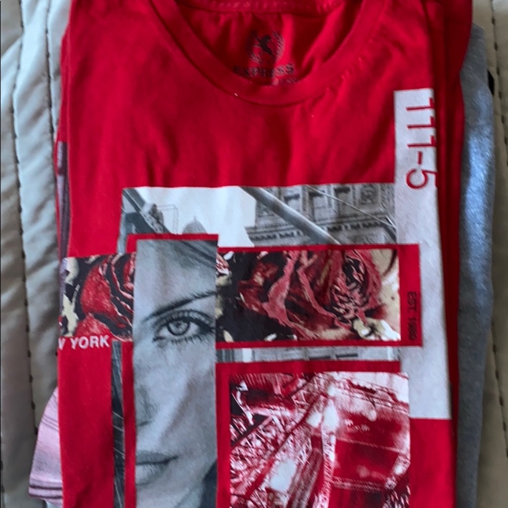 Small red express graphic tee
